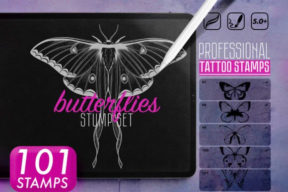 Butterflies Procreate Tattoo Stamps: A Designer's Toolkit