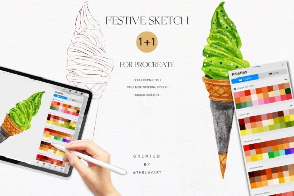 Cone Ice Cream Sketch: A Whimsical Design Asset for Creative Projects