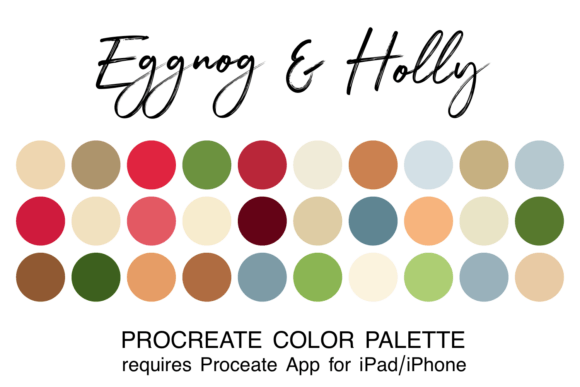 Eggnog & Holly: A Christmas Color Palette for Procreate
