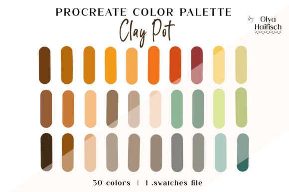 Natural Cozy Procreate Color Palette: The Clay Pot Collection