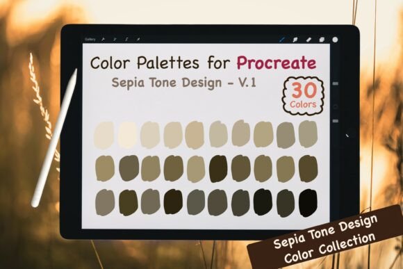 Procreate Color Palettes-Sepia Tones V.1: Your Shortcut to Warmth