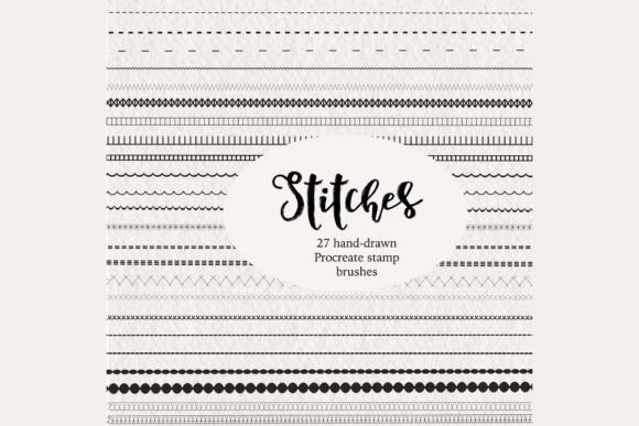 Procreate Stitches Brush Stamps: Authentic Textile Texture