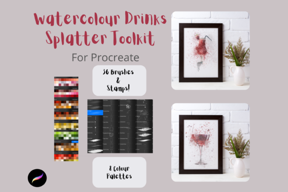 Procreate Watercolour Spatter Drinks: Artistic Digital Brushes