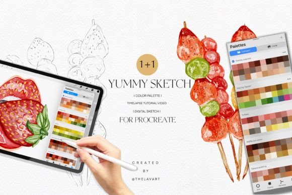 Tanghulu Sketch & Color Palette: A Sweet Treat for Your Procreate Workflow