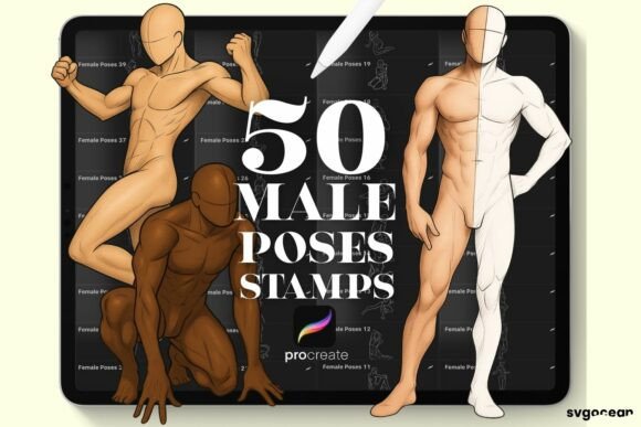Unlock Dynamic Illustrations with Male Pose Procreate Brushes