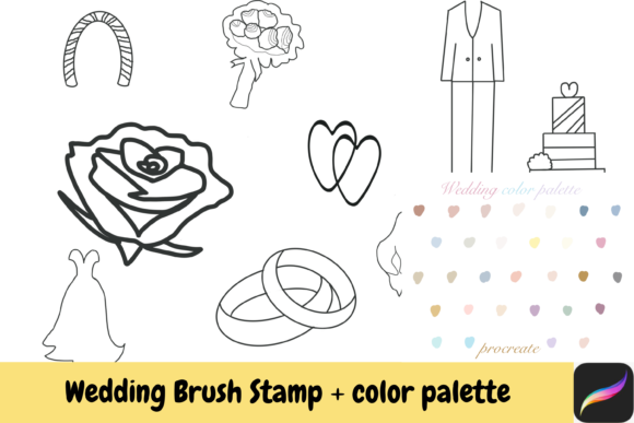 Wedding Procreate Brush Stamp Color Ipad: Your Instant Design Toolkit